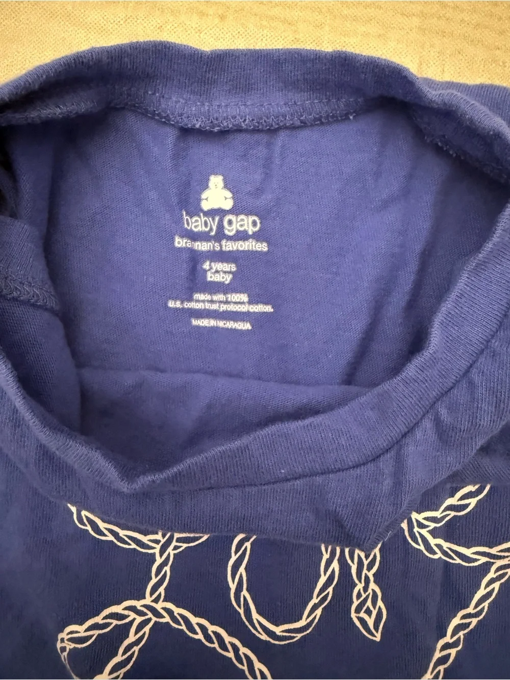 GAP Blue Baby Dress with White Rope Print
